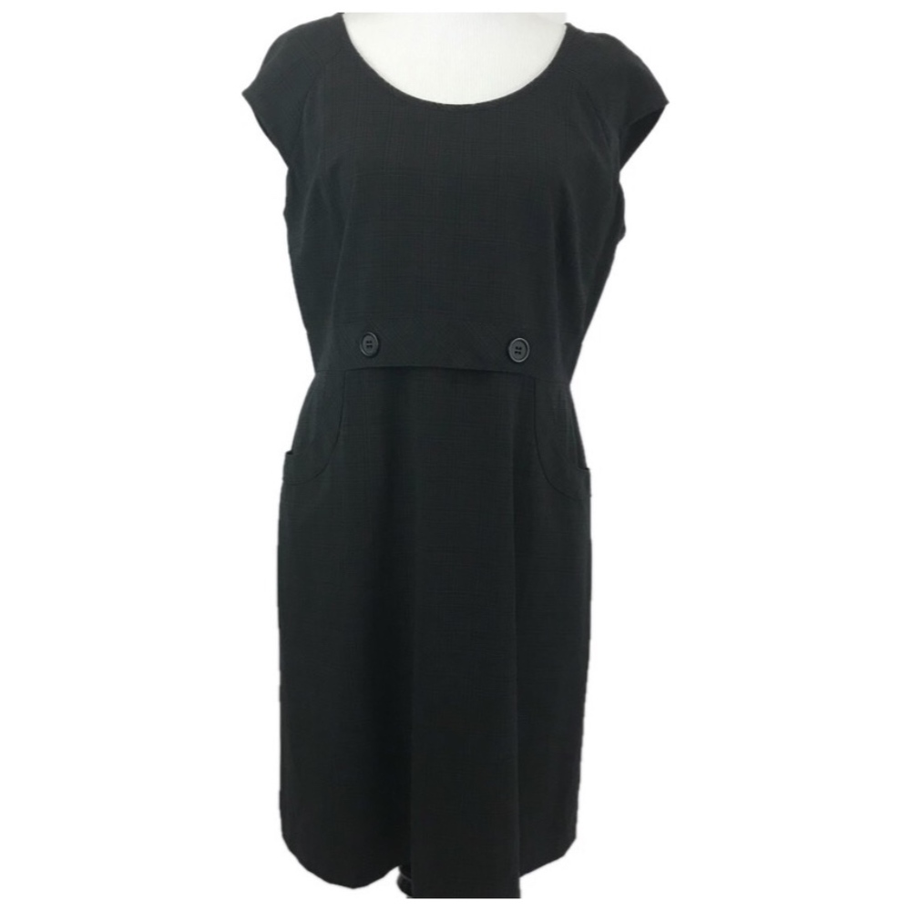 Tahari Arthur S Levine Plaid Gray Sheath Dress 12P